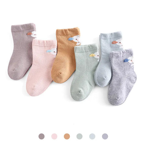 12 Pairs Baby Socks – Cute Animal Cotton Socks for Boys & Girls