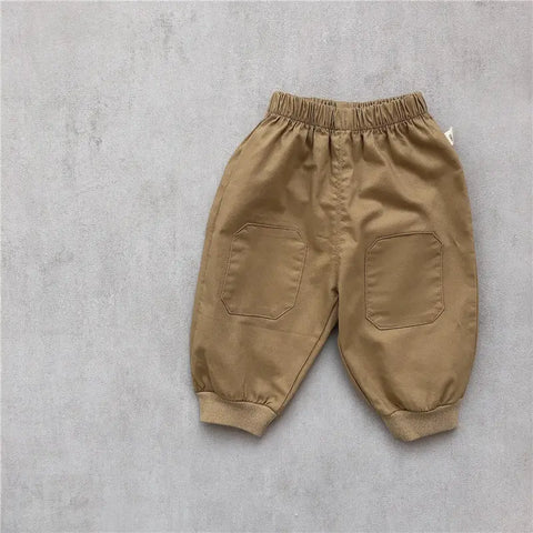 Baby suit Korean version spring new baby alphabet striped T-shirt patch casual pants baby two-piece suit