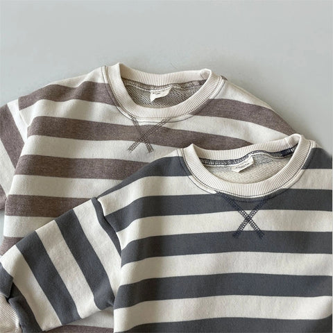 Baby Striped Cotton Sweater Romper | Long Sleeve Jumpsuit