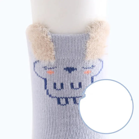 12 Pairs Baby Socks – Cute Animal Cotton Socks for Boys & Girls