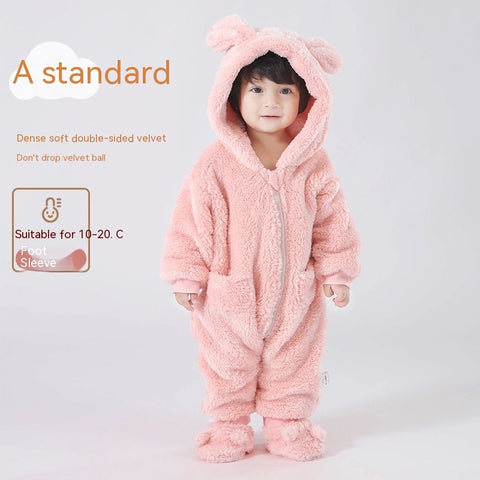 Baby Fleece Jumpsuit | Hooded Winter Pramsuit & Romper