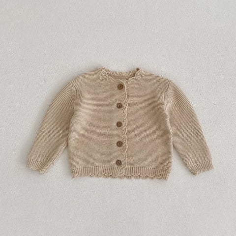 Handmade Baby Knitted Crochet Cardigan | Cotton Long Sleeve Jacket