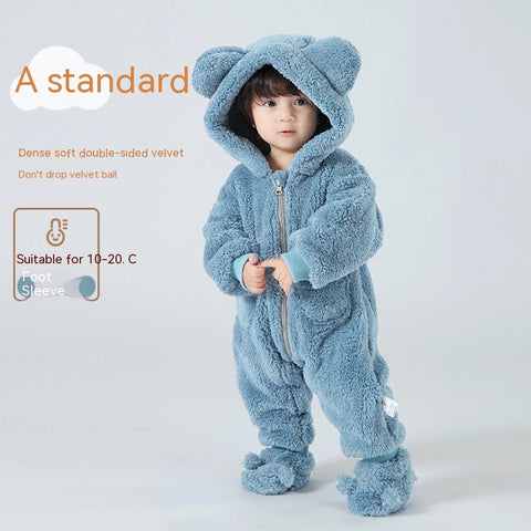 Baby Fleece Jumpsuit | Hooded Winter Pramsuit & Romper