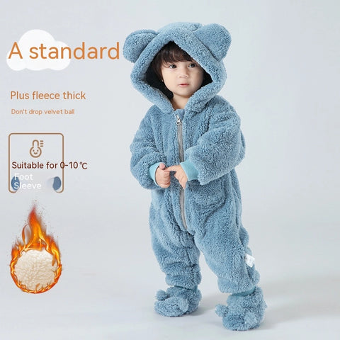 Baby Fleece Jumpsuit | Hooded Winter Pramsuit & Romper