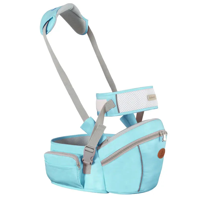 Adjustable baby hip seat waist carrier with padded shoulder strap