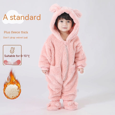 Baby Fleece Jumpsuit | Hooded Winter Pramsuit & Romper