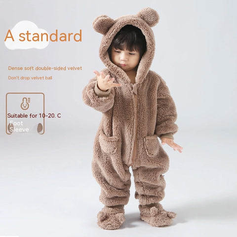 Baby Fleece Jumpsuit | Hooded Winter Pramsuit & Romper