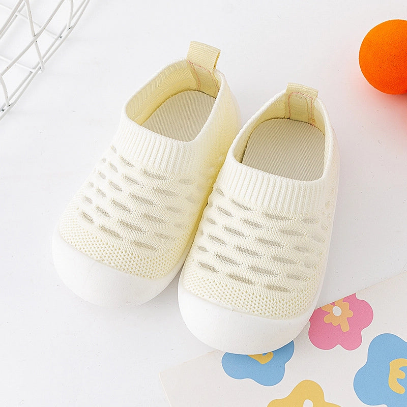 Baby beige knit mesh sock shoes toddler