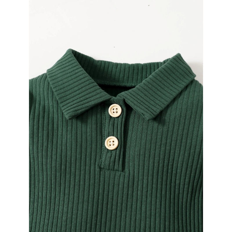 Baby boy long sleeve polo bodysuit trouser set