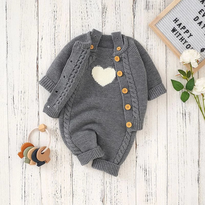 Baby cable knit jumpsuit sleeveless romper autumn