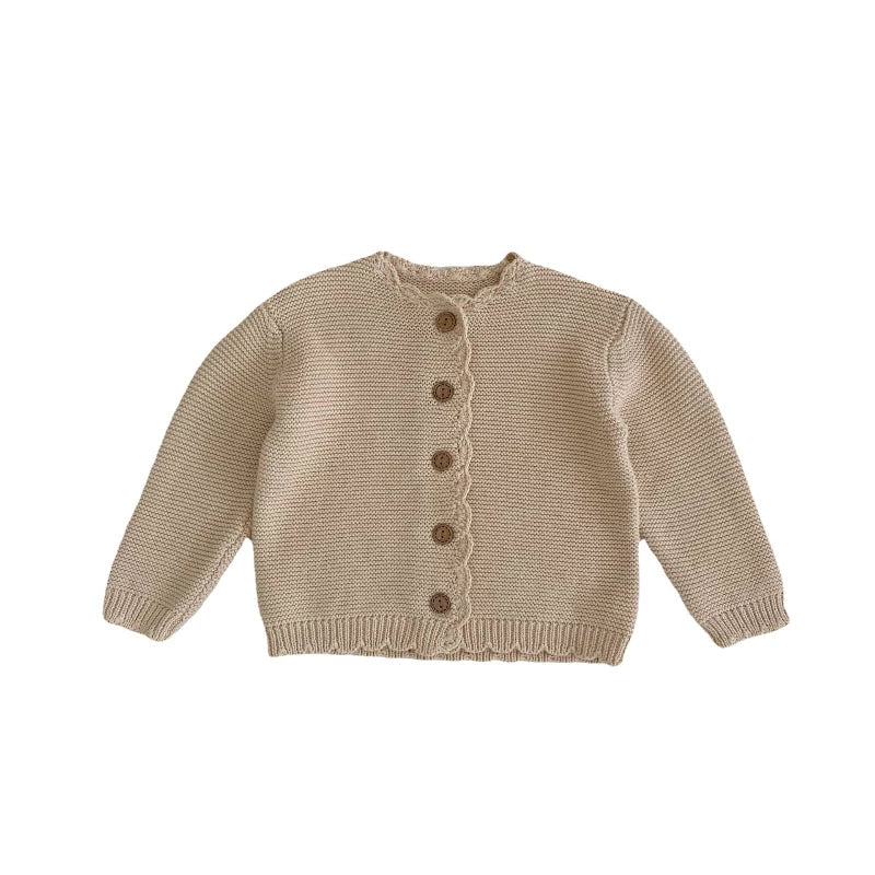 Baby cotton cardigan single breasted button front