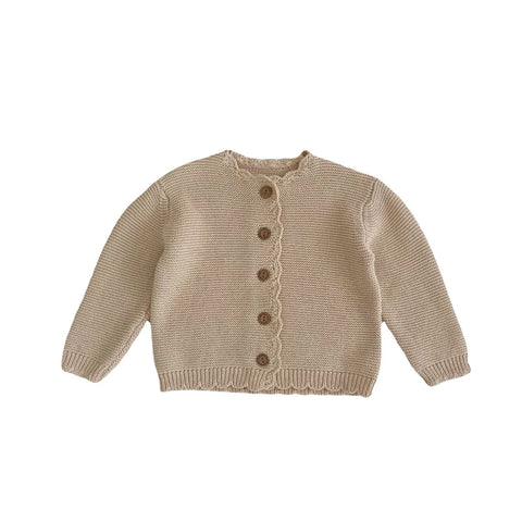 Baby cotton cardigan single breasted button front