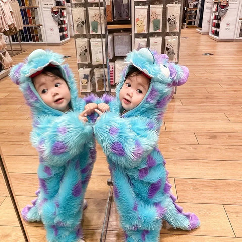 Baby fluffy hooded onesie novelty animal design