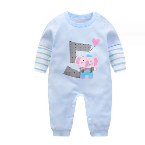 Baby romper popper front striped legs cotton