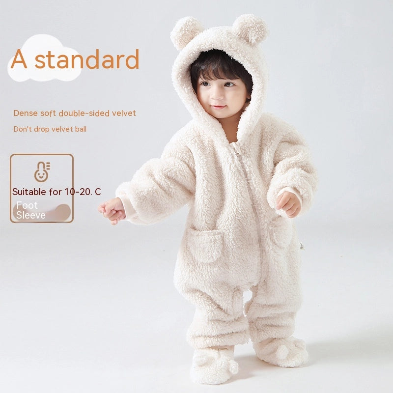 Baby Fleece Jumpsuit | Hooded Winter Pramsuit & Romper