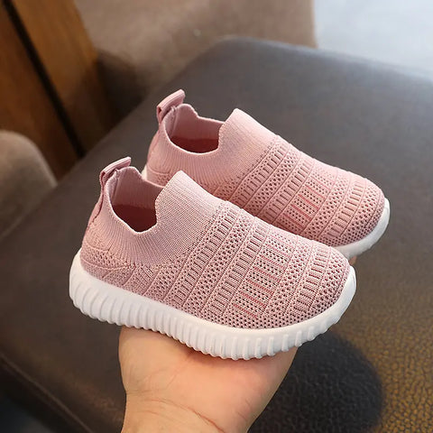 Children's flyknit sneakers striped soft sole