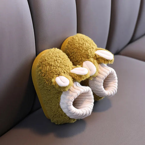 Cute baby winter slippers non slip sole