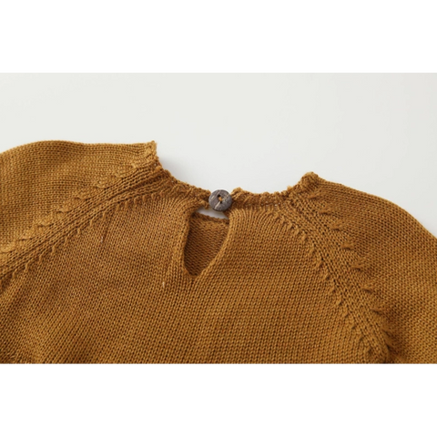 Baby Wool Knitted Romper | Embroidered Long Sleeve Onesie