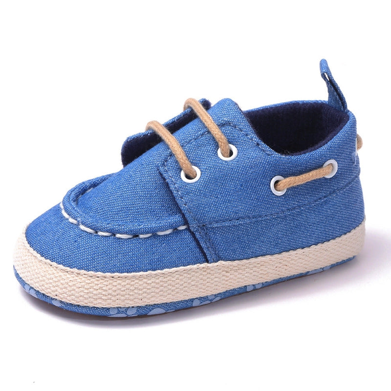 Baby Boy Canvas Boat Shoes | Soft Sole Pre-Walker Trainers