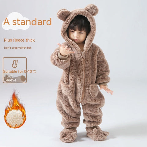 Baby Fleece Jumpsuit | Hooded Winter Pramsuit & Romper