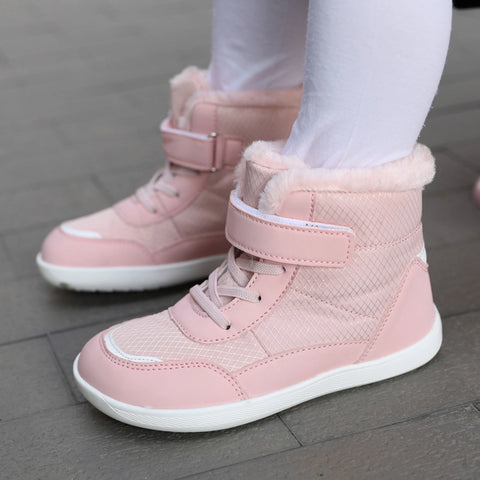 Kids warm padded snow boots rubber sole