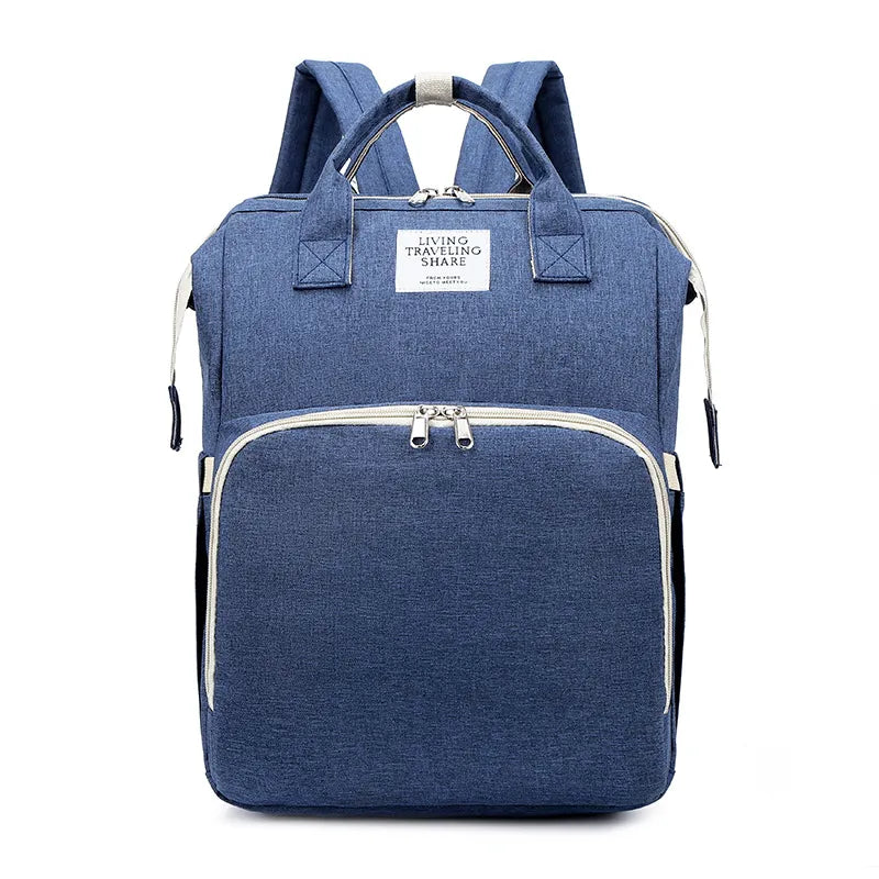 Large capacity nappy backpack insulated pockets stroller clips