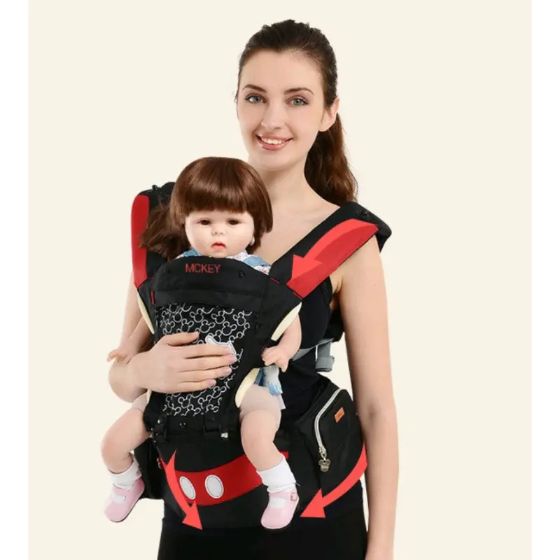 Multifunctional baby waist seat carrier with adjustable shoulder straps