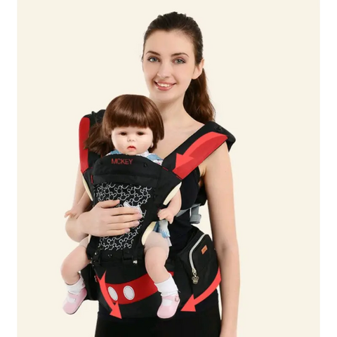 Multifunctional baby waist seat carrier with adjustable shoulder straps