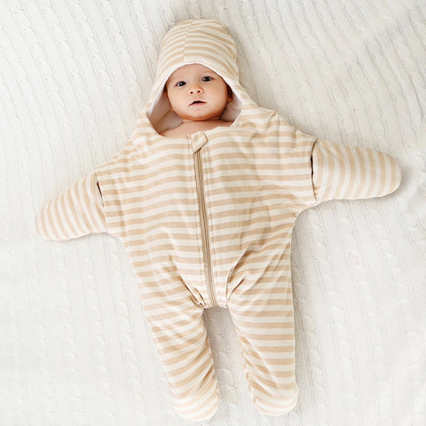 Thick cotton baby sleep suit hooded starfish design