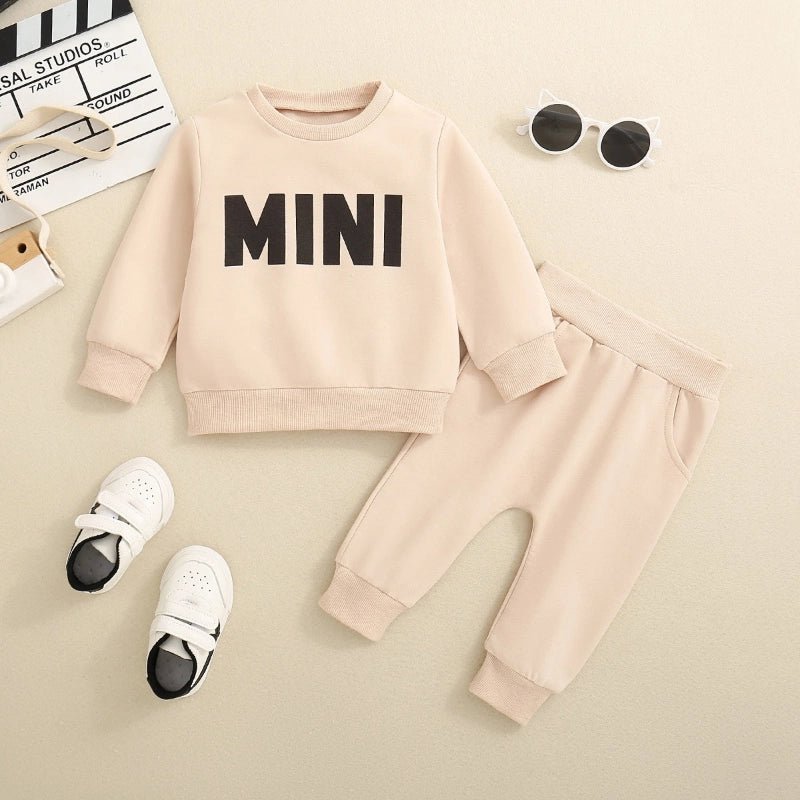 Unisex baby two piece tracksuit MINI slogan
